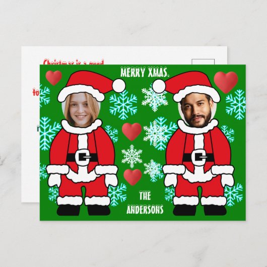 Personalisierter Weihnachtsanfang Postkarte (Vorne/Hinten)