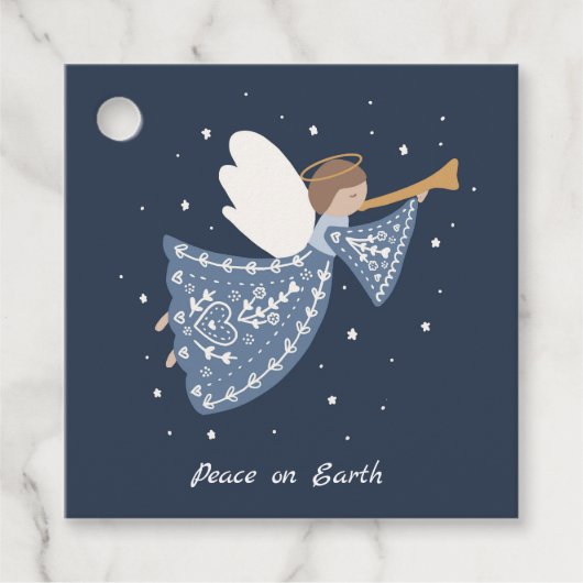 Personalisierter Weihnachtsangel Holiday Peace Ear Geschenkanhänger (Vorderseite)