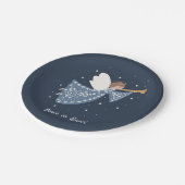 Personalisierter Weihnachtsangel Holiday Peace Ear Pappteller (Schrägansicht)