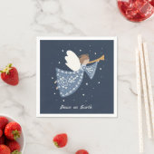 Personalisierter Weihnachtsangel Holiday Peace Ear Serviette (Beispiel)
