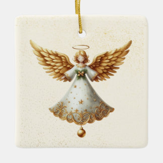 Personalisierter Weihnachtsangel Keramikornament