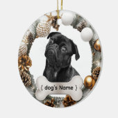 Personalisierter Weihnachtsanhänger für Hunde Keramik Ornament (Links)