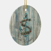 Personalisierter Weihnachtsanker Keramik Ornament (Rechts)