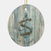 Personalisierter Weihnachtsanker Keramik Ornament (Links)