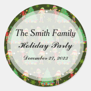Personalisierter Weihnachtsaufkleber Runder Aufkleber
