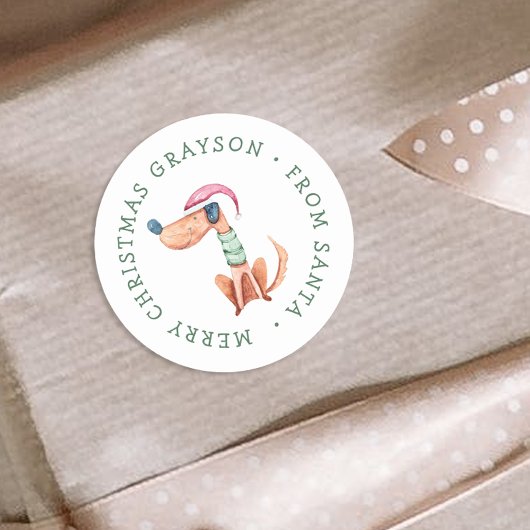 Personalisierter Weihnachtsaufkleber Runder Aufkleber