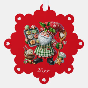 Personalisierter Weihnachtsback-Gnom Ornament Karte