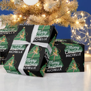 Personalisierter Weihnachtsballett-Ballerina-Tänze Geschenkpapier