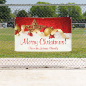 Personalisierter Weihnachtsbanner Red Gold Star Banner (Insitu)