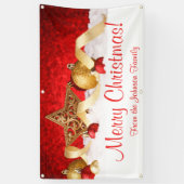 Personalisierter Weihnachtsbanner Red Gold Star Banner (Vertikal)
