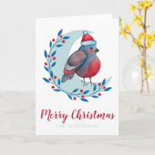 Personalisierter Weihnachtsbär auf dem Mond Karte (Gelbe Blume)