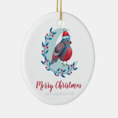 Personalisierter Weihnachtsbär auf dem Mond Keramik Ornament (Rechts)