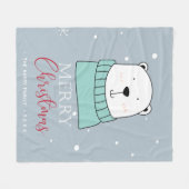 Personalisierter Weihnachtsbär Fleecedecke (Vorderseite (Horizontal))