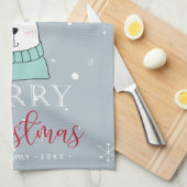 Personalisierter Weihnachtsbär Geschirrtuch (Viertel Falte)