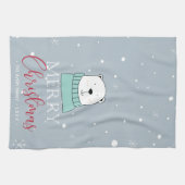 Personalisierter Weihnachtsbär Geschirrtuch (Horizontal)