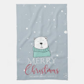 Personalisierter Weihnachtsbär Geschirrtuch (Vertikal)