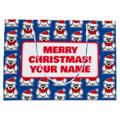 Personalisierter Weihnachtsbärensack für Kinder Große Geschenktüte (Rückseite)