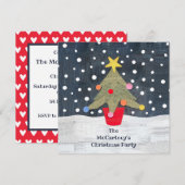 Personalisierter Weihnachtsbaum - Einladung (Vorne/Hinten)
