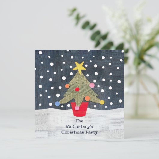 Personalisierter Weihnachtsbaum - Einladung (Stehend Vorderseite)