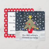 Personalisierter Weihnachtsbaum - Einladung (Vorne/Hinten)