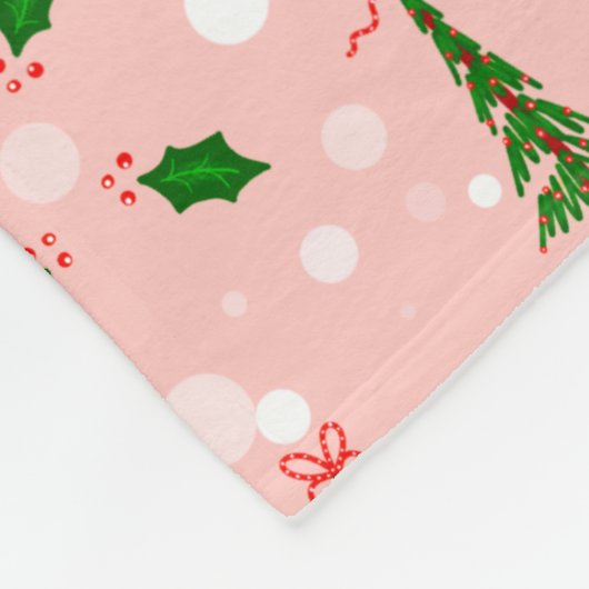 Personalisierter Weihnachtsbaum Fleece Blanket (Ecke)