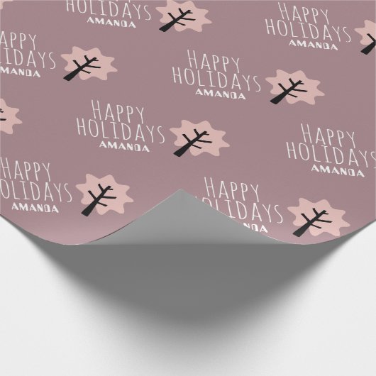 Personalisierter Weihnachtsbaum Geschenkpapier (Ecke)