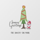 Personalisierter Weihnachtsbaum & Gnome Fensteraufkleber (Blatt)