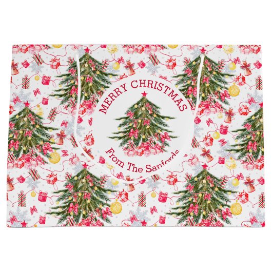 Personalisierter Weihnachtsbaum Große Geschenktüte (Vorderseite)
