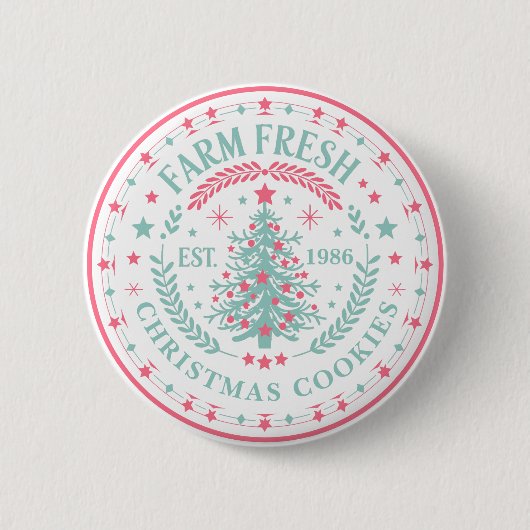Personalisierter Weihnachtsbaum im Designstil Button (Vorderseite)