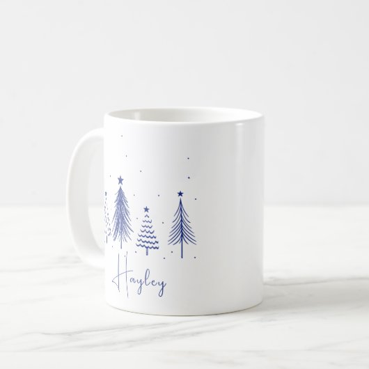 Personalisierter Weihnachtsbaum Kaffeetasse (Vorderseite Links)