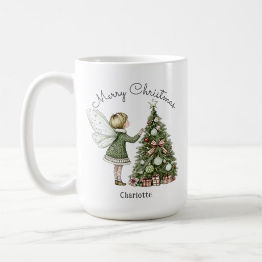 Personalisierter Weihnachtsbaum Kaffeetasse (Links)