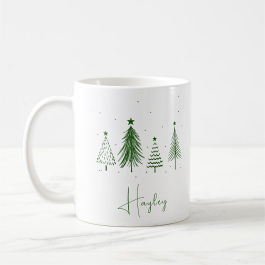 Personalisierter Weihnachtsbaum Kaffeetasse (Links)