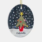 Personalisierter Weihnachtsbaum Keramik Ornament (Rechts)