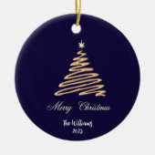 Personalisierter Weihnachtsbaum Keramik Ornament (Vorne)