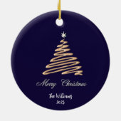 Personalisierter Weihnachtsbaum Keramik Ornament (Hinten)