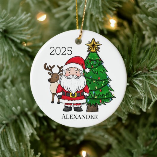 Personalisierter Weihnachtsbaum Keramik Ornament (Baum)
