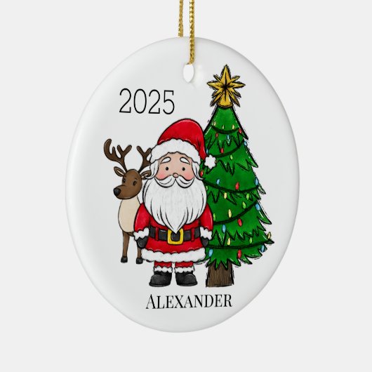 Personalisierter Weihnachtsbaum Keramik Ornament (Rechts)