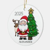 Personalisierter Weihnachtsbaum Keramik Ornament (Links)