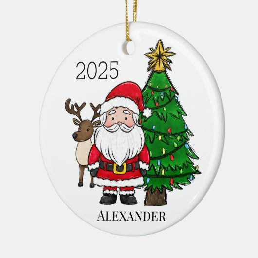 Personalisierter Weihnachtsbaum Keramik Ornament (Links)