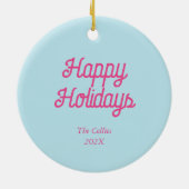 Personalisierter Weihnachtsbaum Keramik Ornament (Hinten)