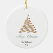 Personalisierter Weihnachtsbaum Keramik Ornament (Hinten)