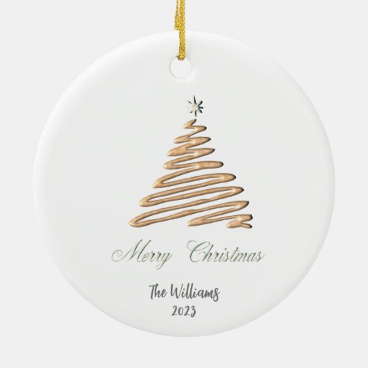 Personalisierter Weihnachtsbaum Keramik Ornament (Hinten)