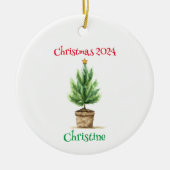 Personalisierter Weihnachtsbaum Keramik Ornament (Vorne)