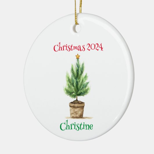 Personalisierter Weihnachtsbaum Keramik Ornament (Links)
