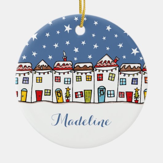 Personalisierter Weihnachtsbaum Keramik Ornament (Vorne)