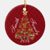 Personalisierter Weihnachtsbaum Keramikornament (Vorne)