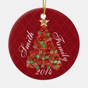 Personalisierter Weihnachtsbaum Keramikornament