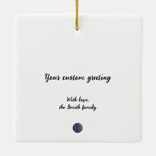 Personalisierter Weihnachtsbaum Keramikornament (Rückseite)