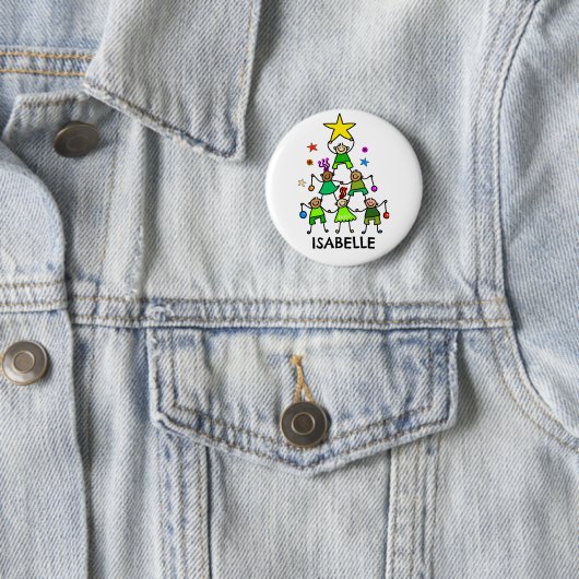 Personalisierter Weihnachtsbaum Kinder Button (Beispiel)