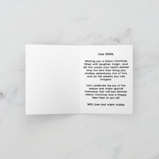 Personalisierter Weihnachtsbaum Kinder Feiertagskarte (Innenseite)